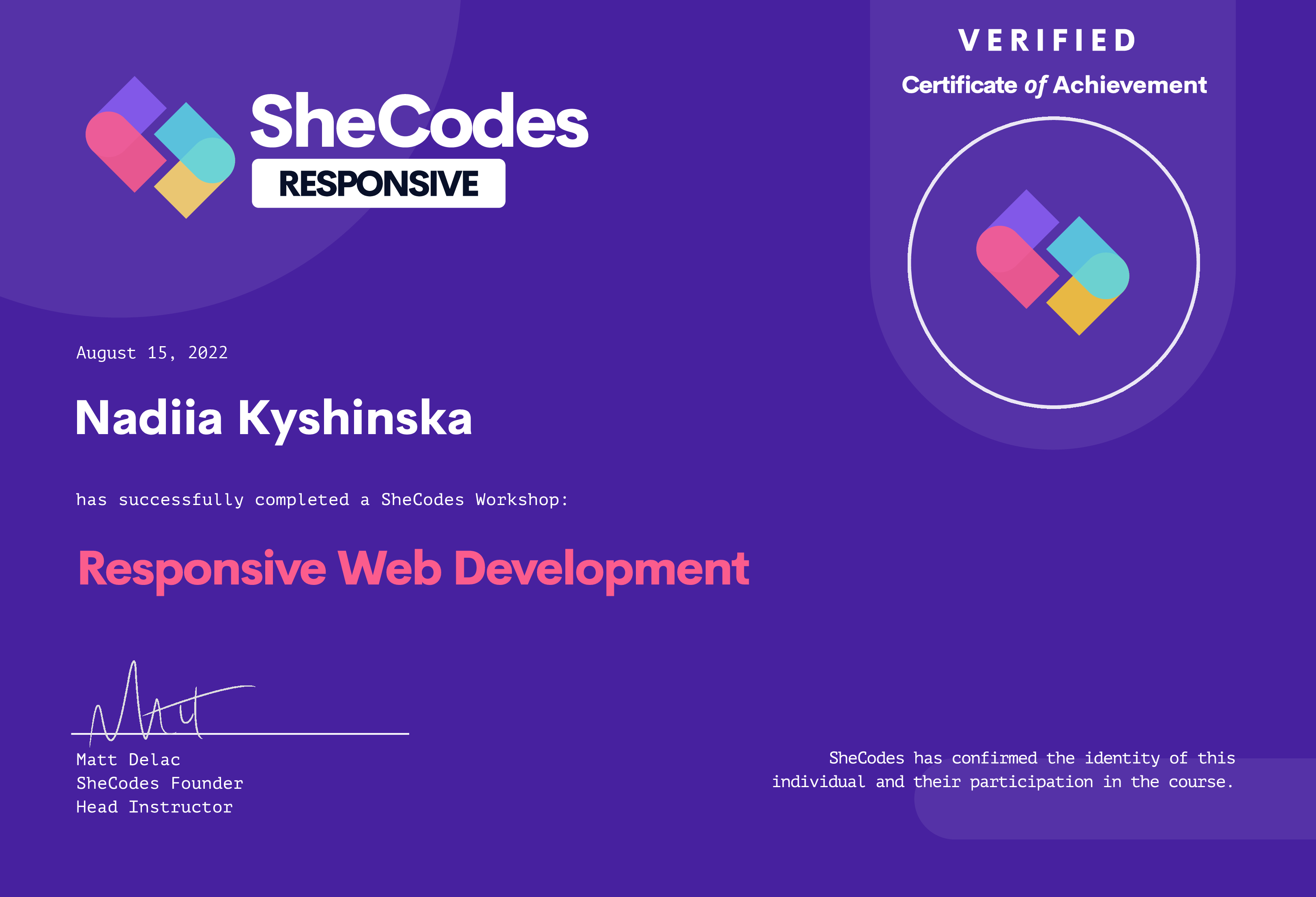Certificate Introduction to coding